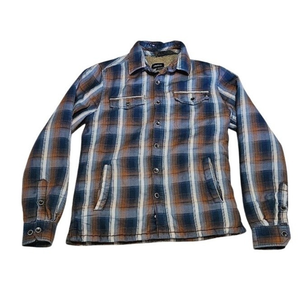 Marmot Ridgefield Shirt Jacket Men Small Brown Heavyweight Flannel Sherpa Lined